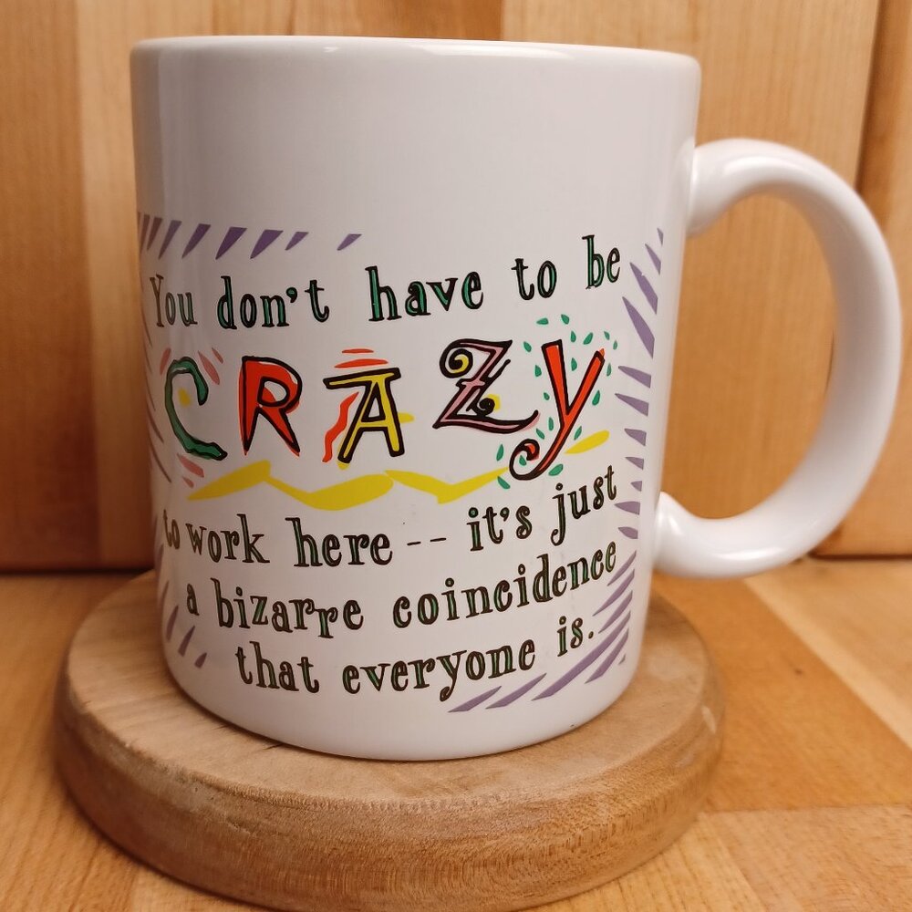 Vintage 80s 90s Hallmark Novelty Mug, Funny Coworker Gift, Mug For The Office